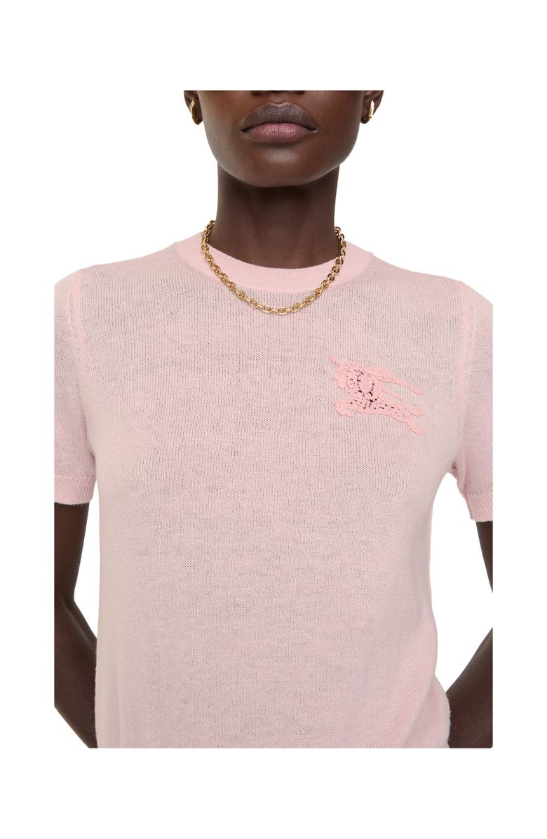 Burberry Knight Wool Cotton Top, Alternate, color, Mallow Pink