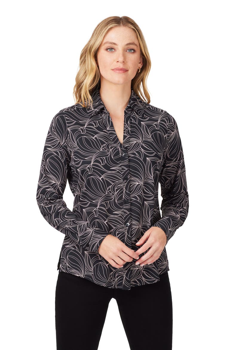 Swirling Slope Button-Up Shirt, Alternate, color, BLACK MULTI