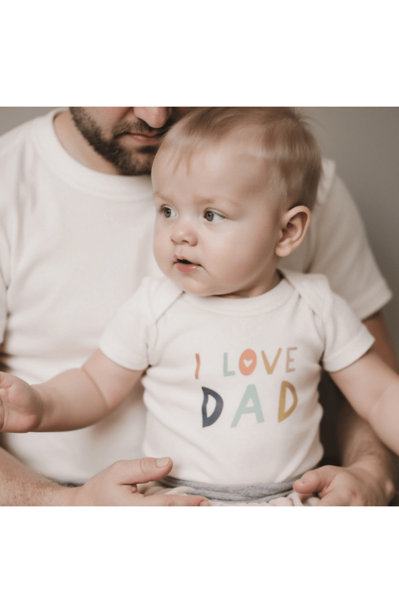 Finn + Emma Organic Graphic Tee | Love Dad, Alternate, color, Off White