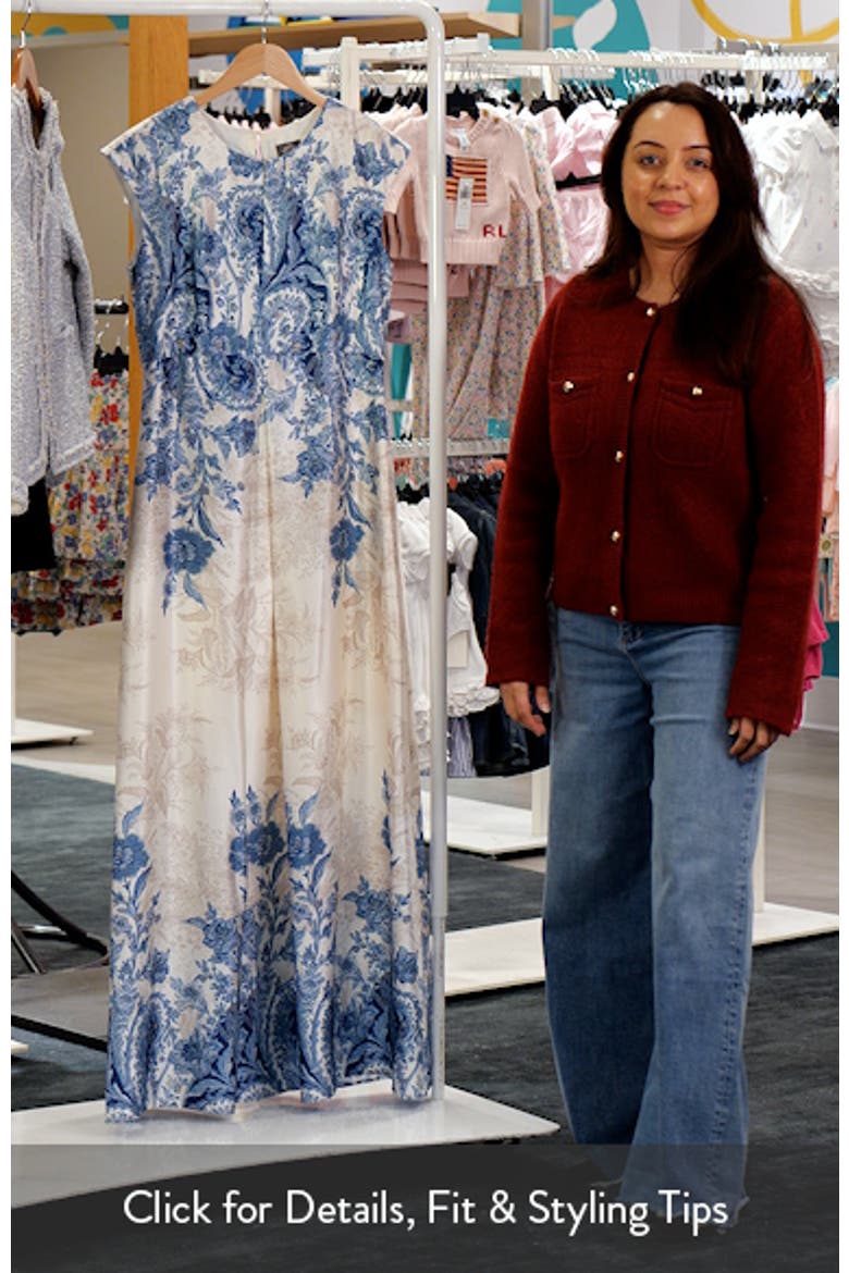 Paisley Floral Satin Maxi Dress video