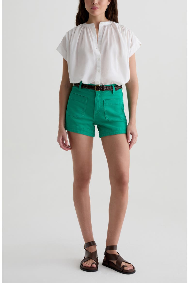 Lotta Shirred Cotton Top, Alternate, color, WHITE
