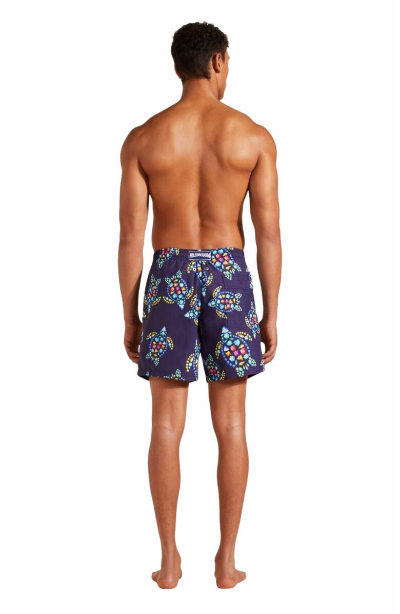 Vilebrequin Men's Vendôme Turtles Swim Trunks, Alternate, color, Minuit