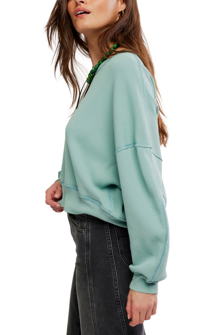 Skyline Waffle Long Sleeve T-Shirt, Alternate, color, AQUA