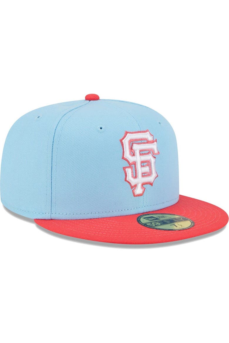 Men's New Era Light Blue/Red San Francisco Giants Spring Color Two-Tone 59FIFTY Fitted Hat, Alternate, color, Light Blue