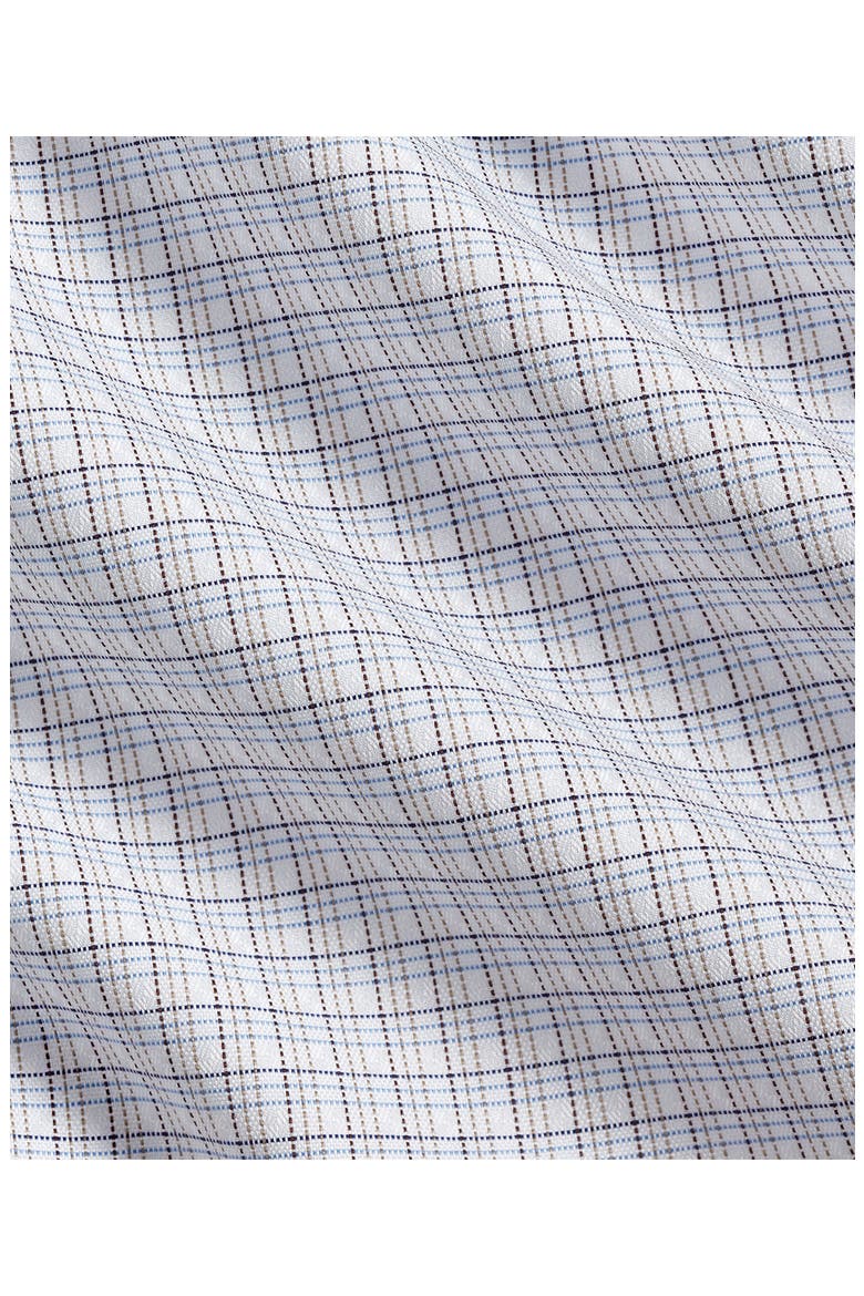 Trim Fit Shadow Check Cotton Dress Shirt, Alternate, color, WHITE/ CHOCOLATE