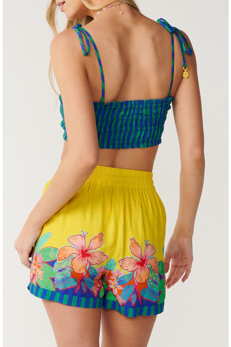 Bliss Frill Stripe Tie Strap Crop Tank, Alternate, color, BLUE
