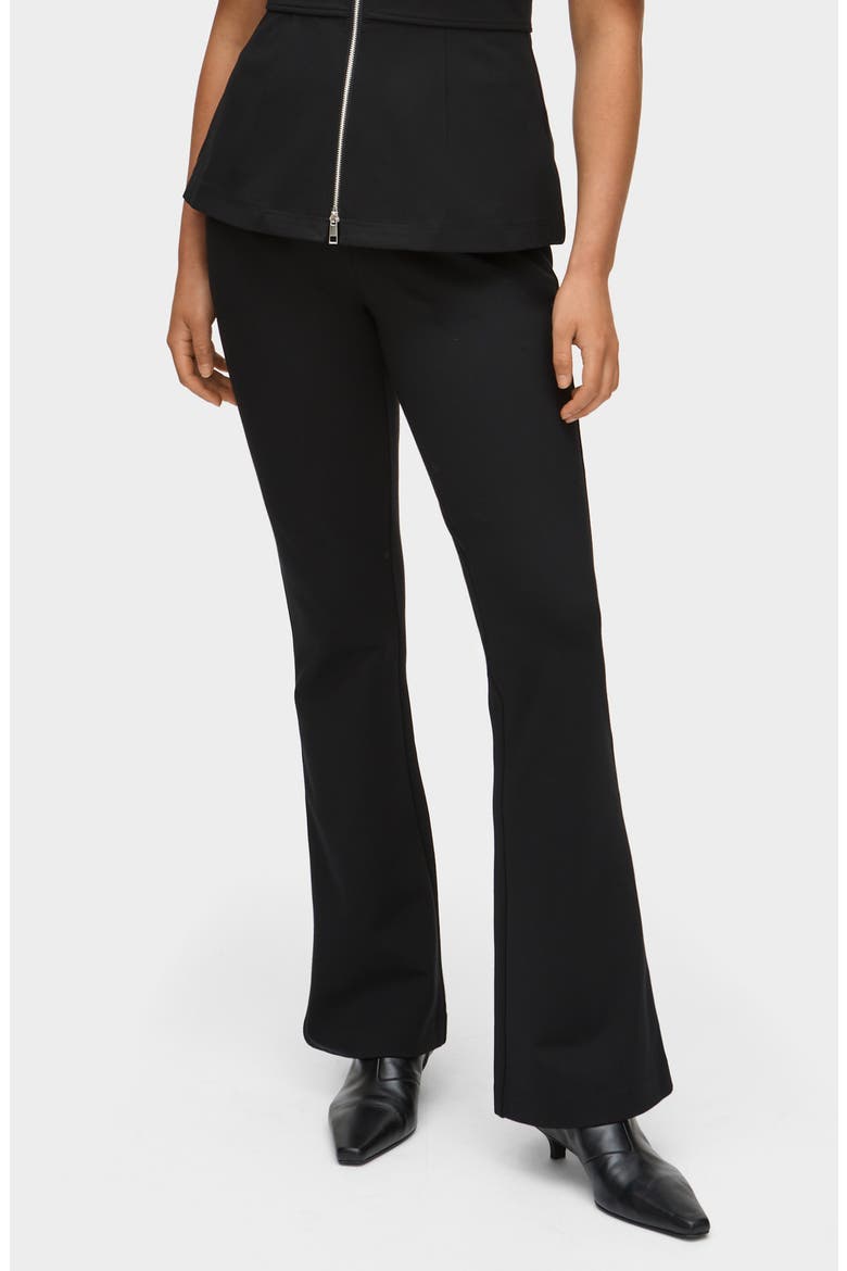 Edie Flare Leg Stretch Ponte Pants, Main, color, BLACK