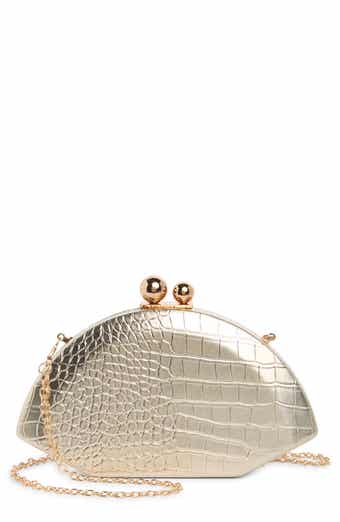 Agatha Croc Embossed Faux Leather Frame Clutch