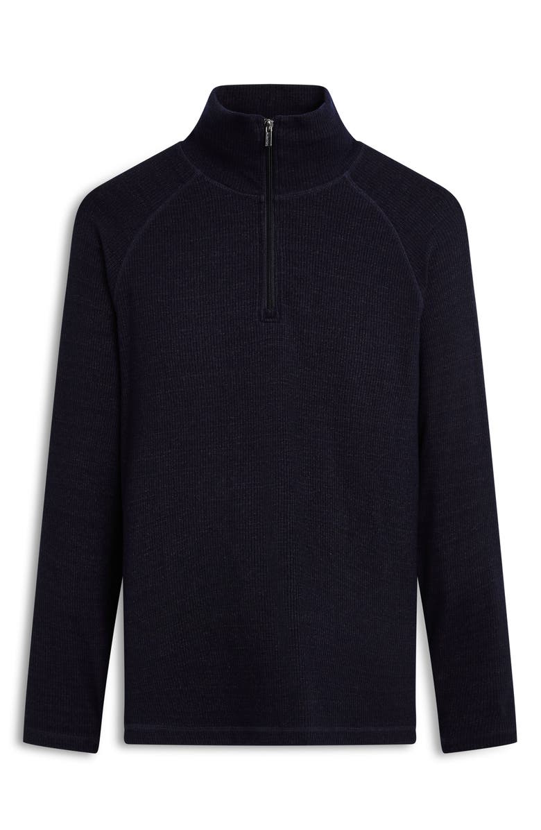Bugatchi Quarter Zip Pullover, Alternate, color, Navy