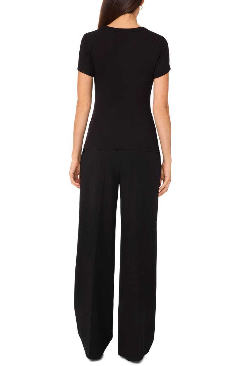 Halogen<sup>®</sup> Rib Knit Jersey T-Shirt, Alternate, color, Rich Black