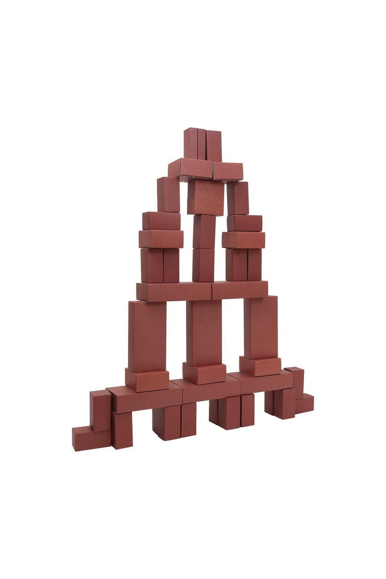Jumbo Brick Blocks - 40 Pieces, Main, color, Red
