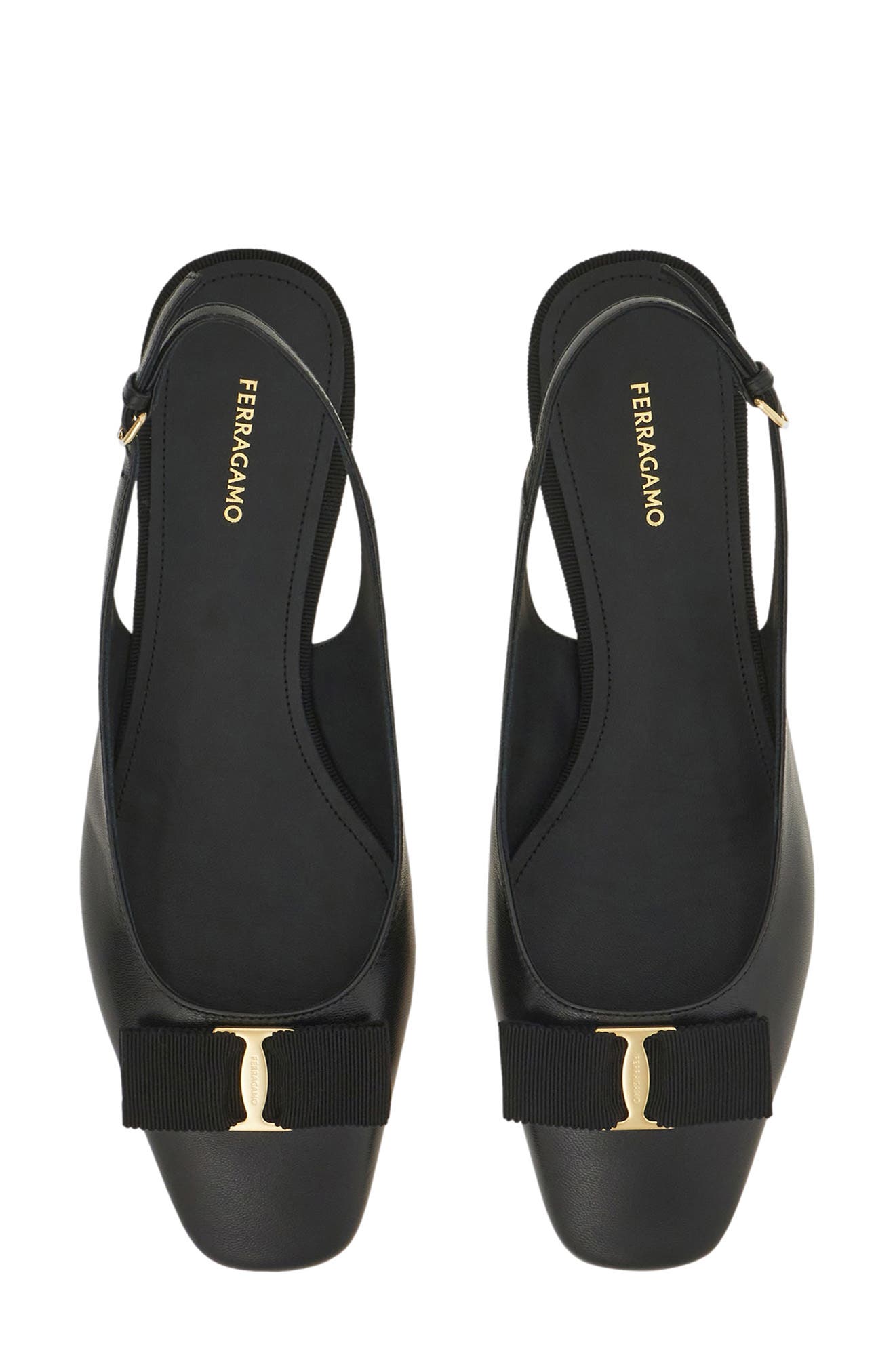 FERRAGAMO Rivada Bow Slingback Pump, Alternate, color, Nero