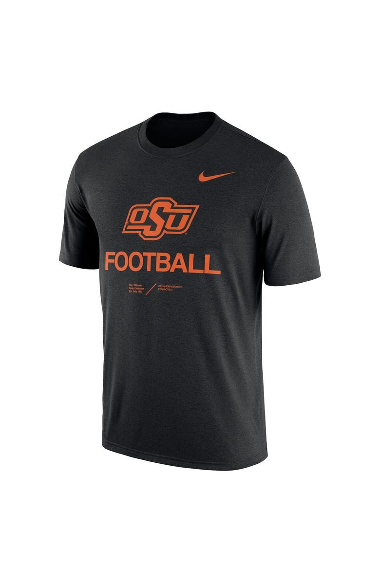 Nike Men's Nike Heathered Black Oklahoma State Cowboys Team Football Legend T-Shirt, Alternate, color,