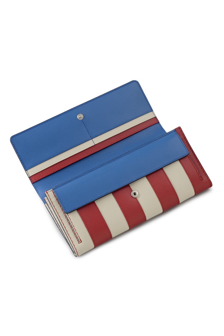 Fireworks And Stripes Large Flapover Wallet, Alternate, color, Cobalt