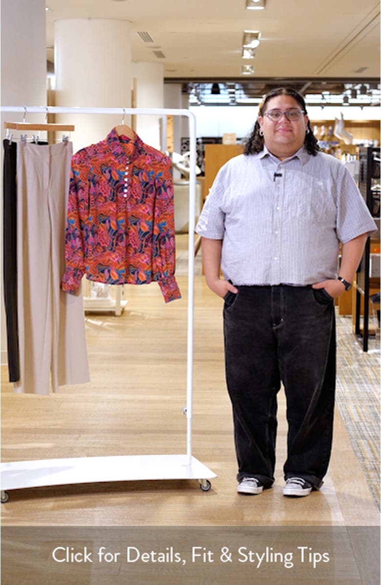 Puff Shoulder Button Front Top, sales video thumbnail