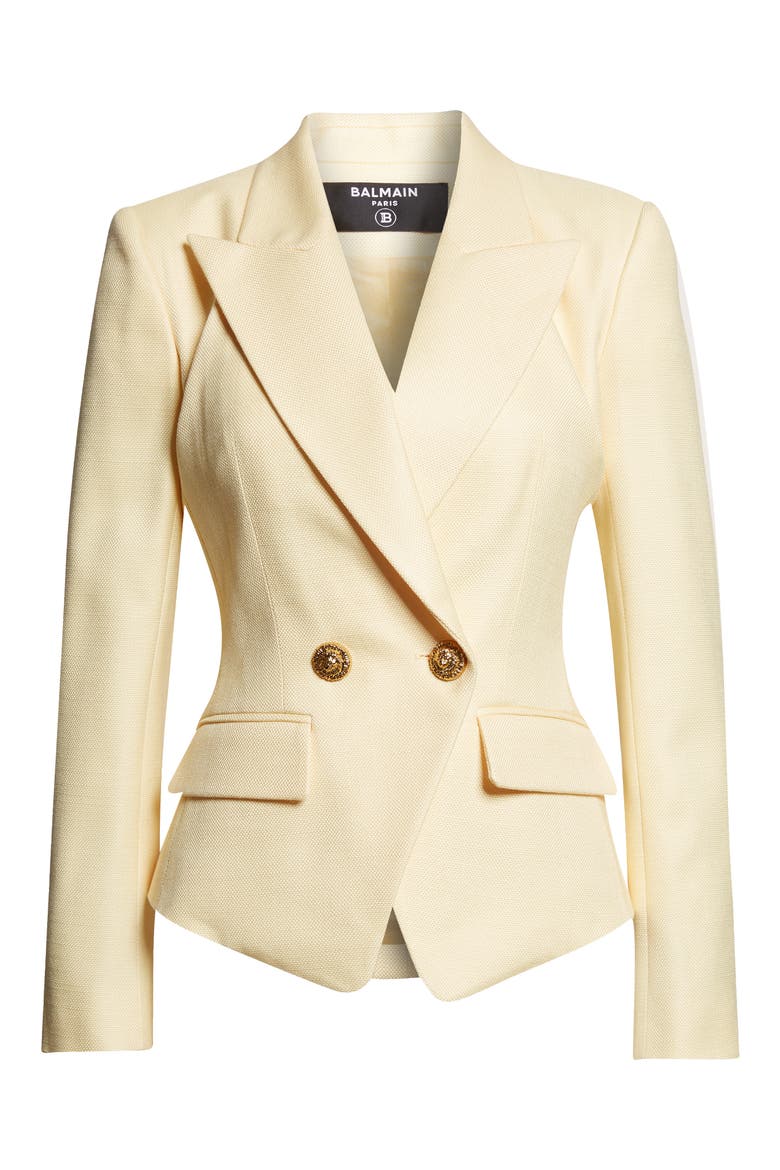 Double Breasted Natte Jacket, Alternate, color, 1GD PALE YELLOW