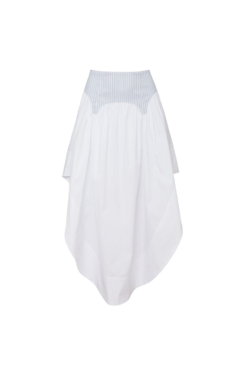 Fleur Du Mal Poplin Garter Skirt, Main, color, East Hampton Stripe