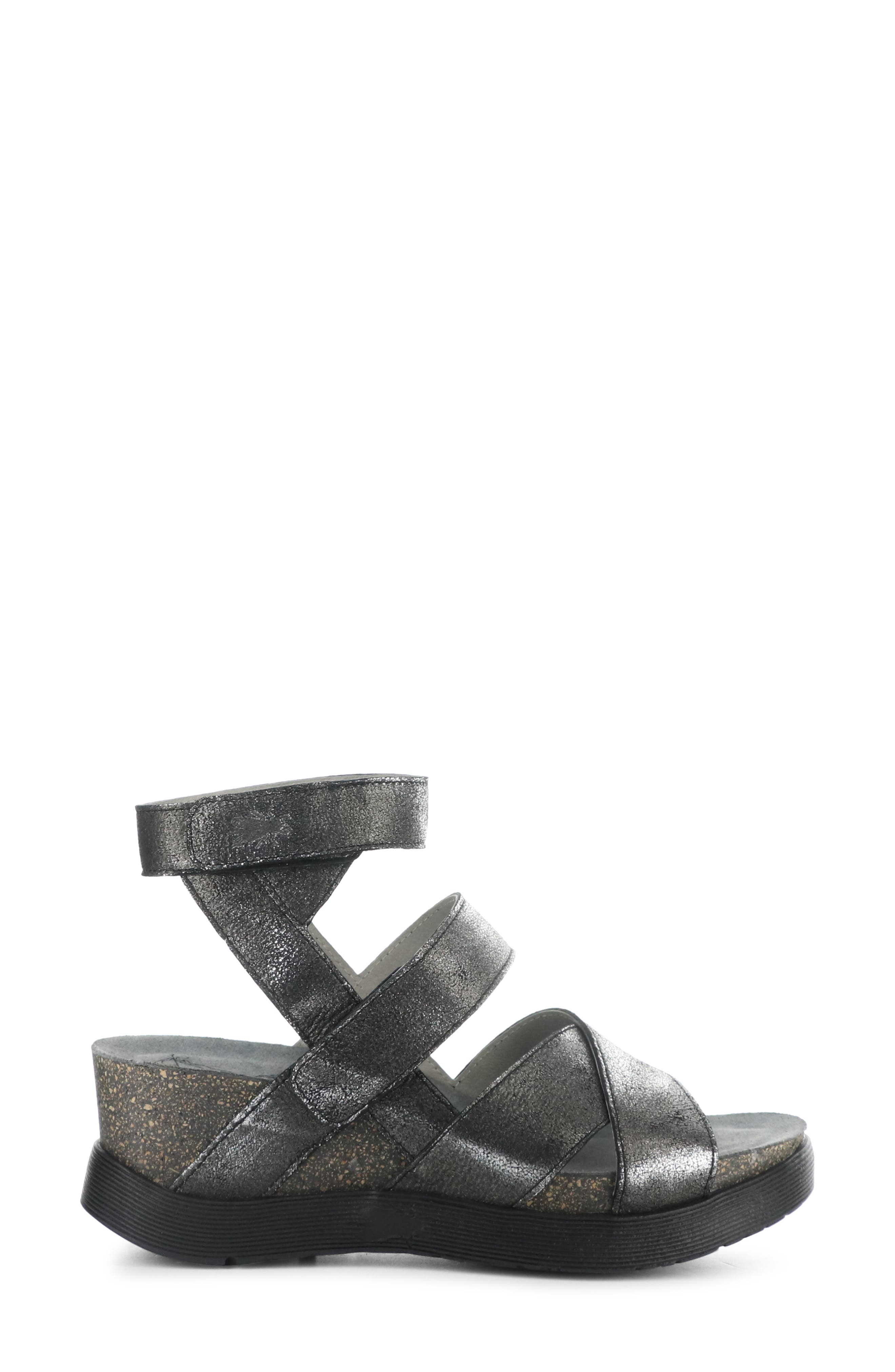 Fly London 'Wege' Leather Sandal, Alternate, color, 024 Silver Dk Flash