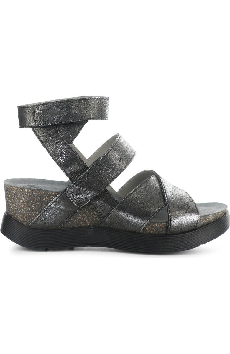 Fly London 'Wege' Leather Sandal, Alternate, color, 024 Silver Dk Flash