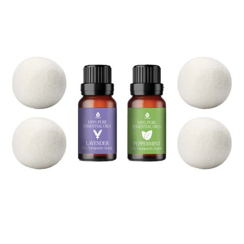 100% Pure New Zealand Wool Dryer Balls- Includes Lavender & Peppermint Oils