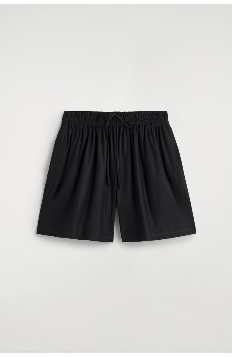 COS Ruched-waist Shorts, Alternate, color, Black
