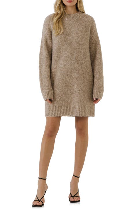 Cozy Crewneck Long Sleeve Sweater Dress