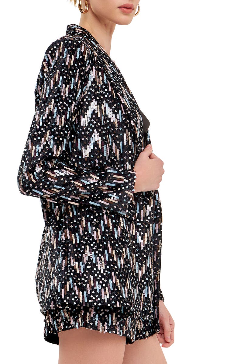 Endless Rose Sequin Single Breasted Blazer, Alternate, color, 
