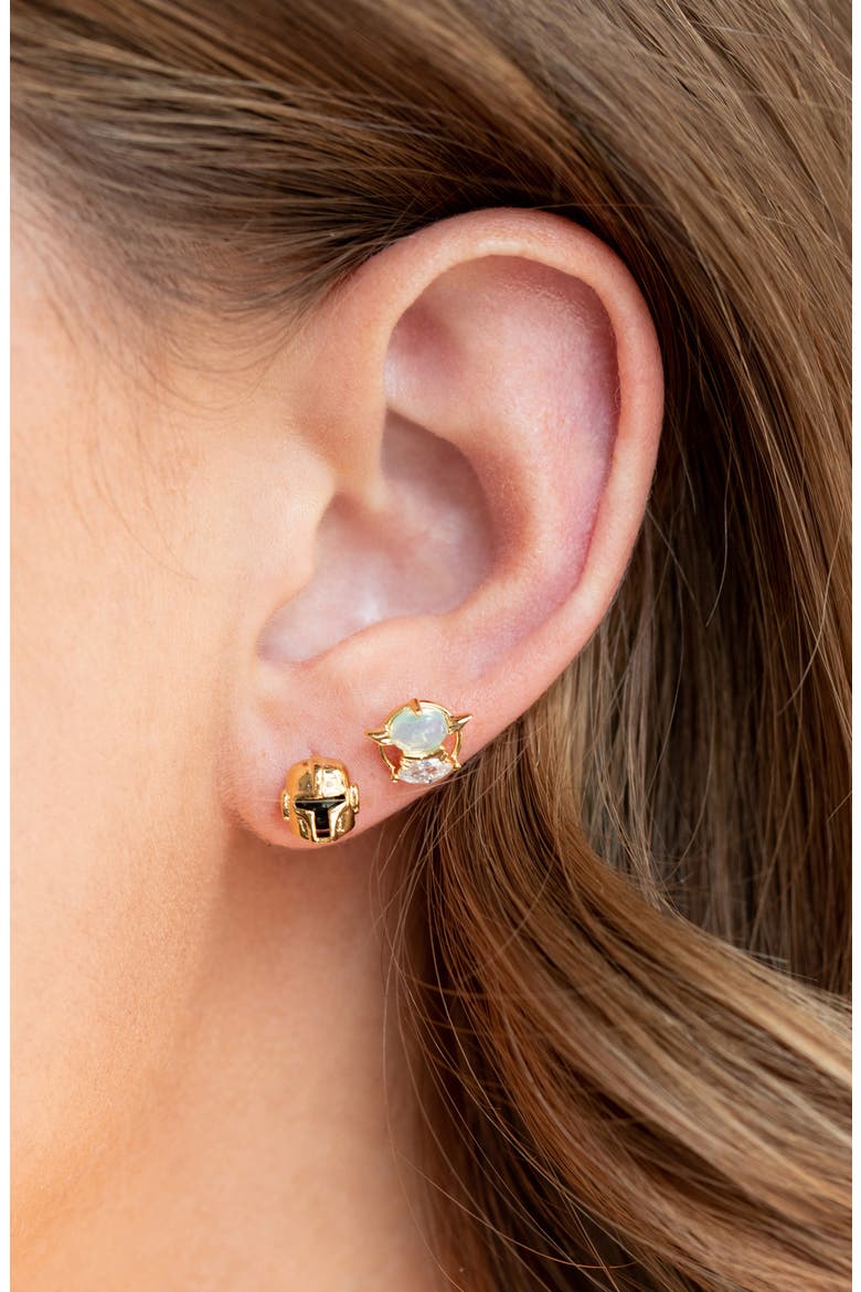 Star Wars™ The Mandalorian Earring Set, Alternate, color, GOLD