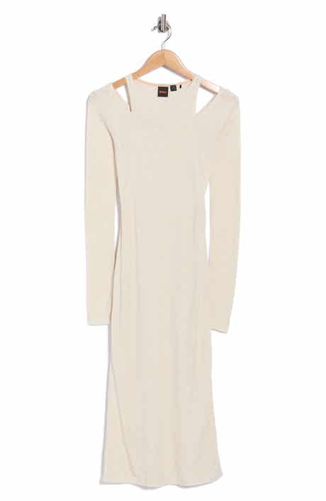 Ecna Cold Shoulder Ribbed Midi Dress