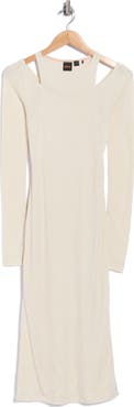 BOSS Ecna Cold Shoulder Ribbed Midi Dress