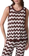 Donna Karan New York Scallop Stripe Sleeveless Pointelle Sweater