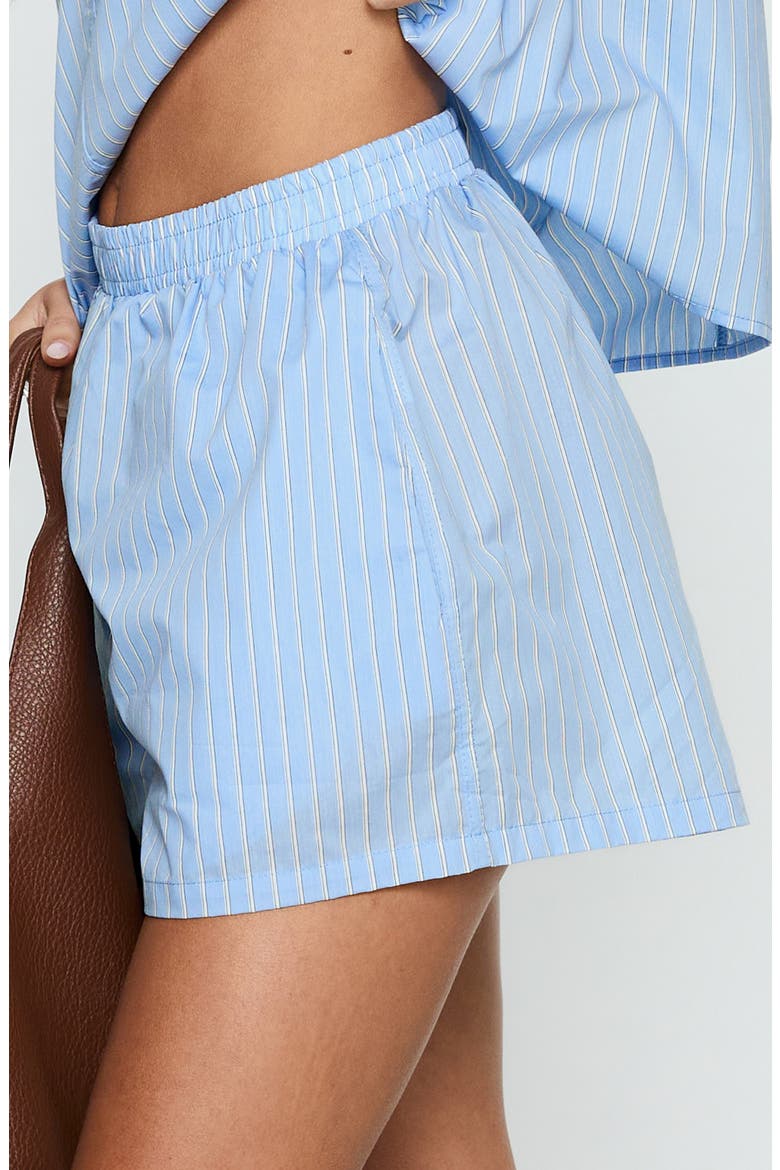 Carambola Striped Mid Rise Shorts, Alternate, color, BLUE