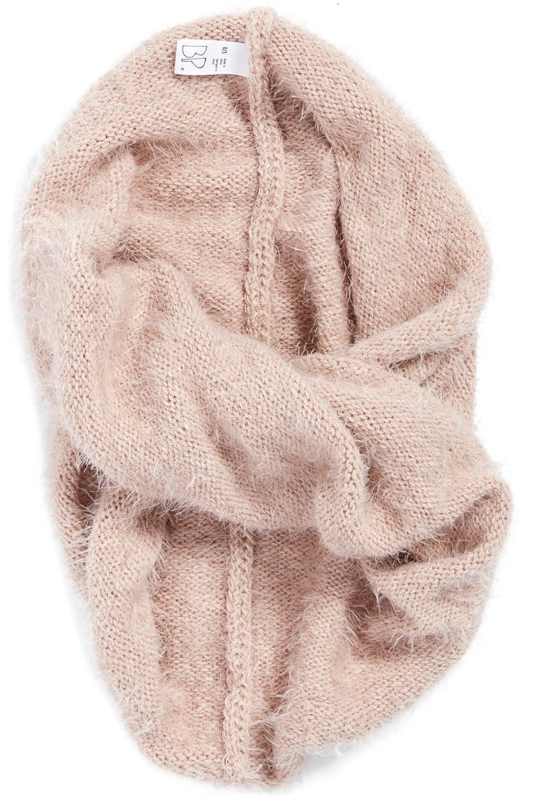 Fuzzy Infinity Scarf, Alternate, color, ROSE MEMOIR