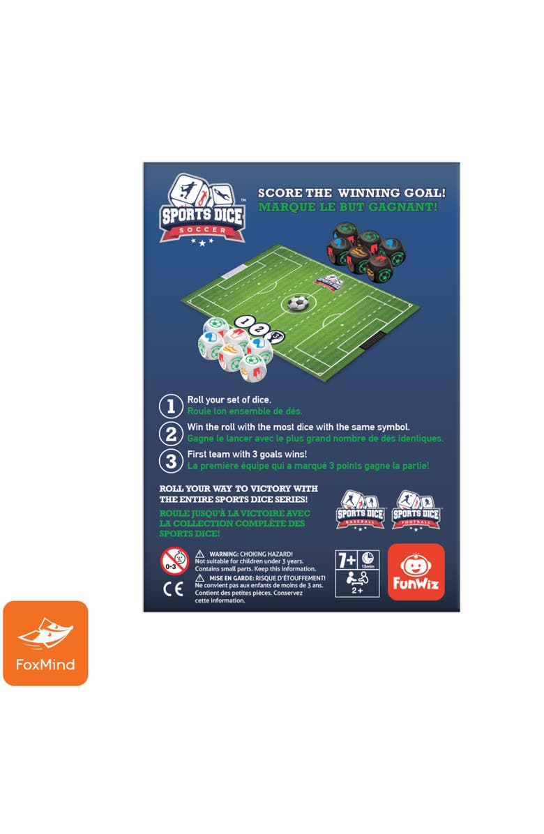 FoxMind Sports Dice Soccer Dice Board Game, 2 or 4 Players, Alternate, color, Multicolored