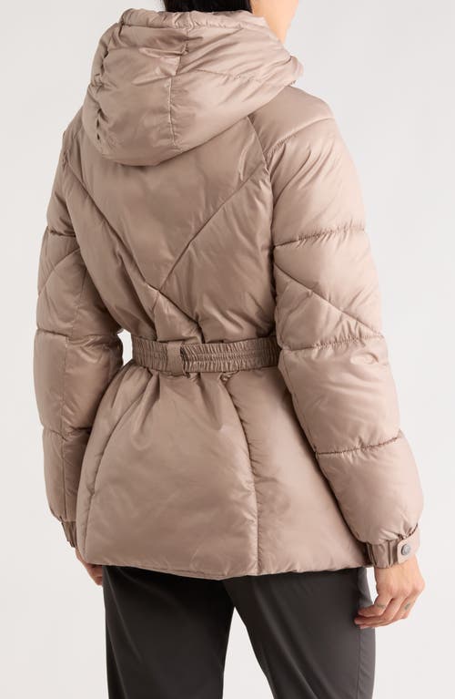 Bcbgeneration Missy Belted Puffer Coat In Neutral