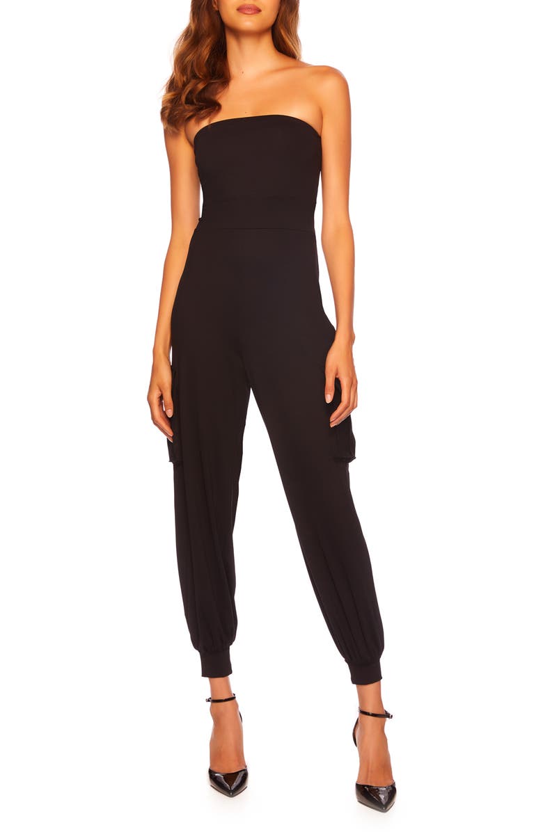 Susana Monaco Strapless Cargo Jumpsuit, Main, color, 