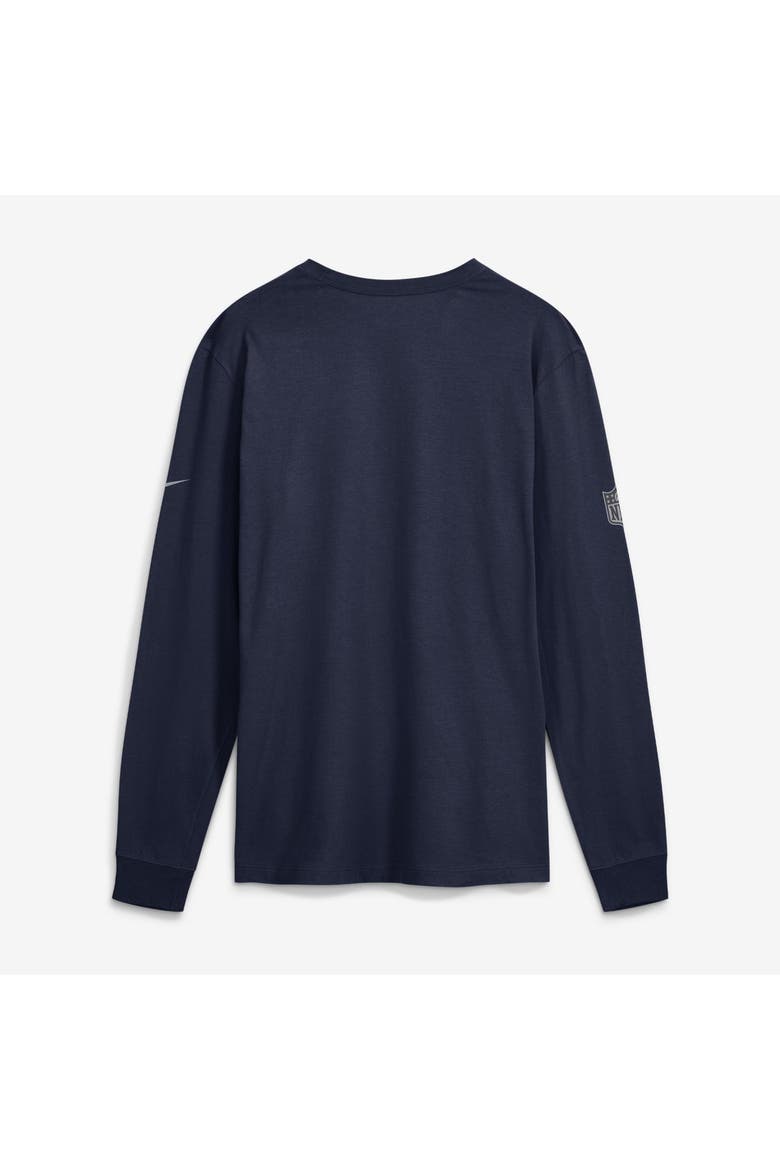 Men's Nike Navy New England Patriots Sideline Bold Arch Star Dri-FIT Long Sleeve T-Shirt, Alternate, color, Navy