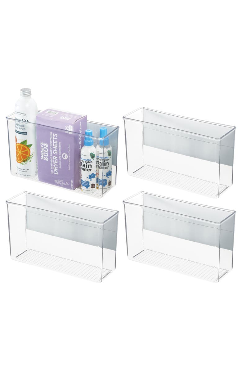 iDesign Magnetic Organizer Bins for Laundry Room  - Set of 4 - Clear, Main, color, Clear