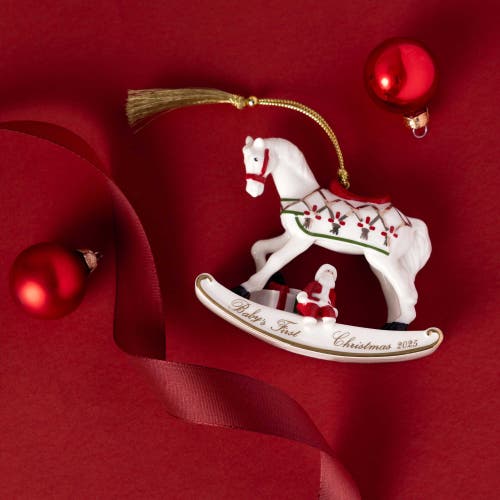 Villeroy & Boch Christmas Classics Rocking Horse Dated Ornament 2025 In White