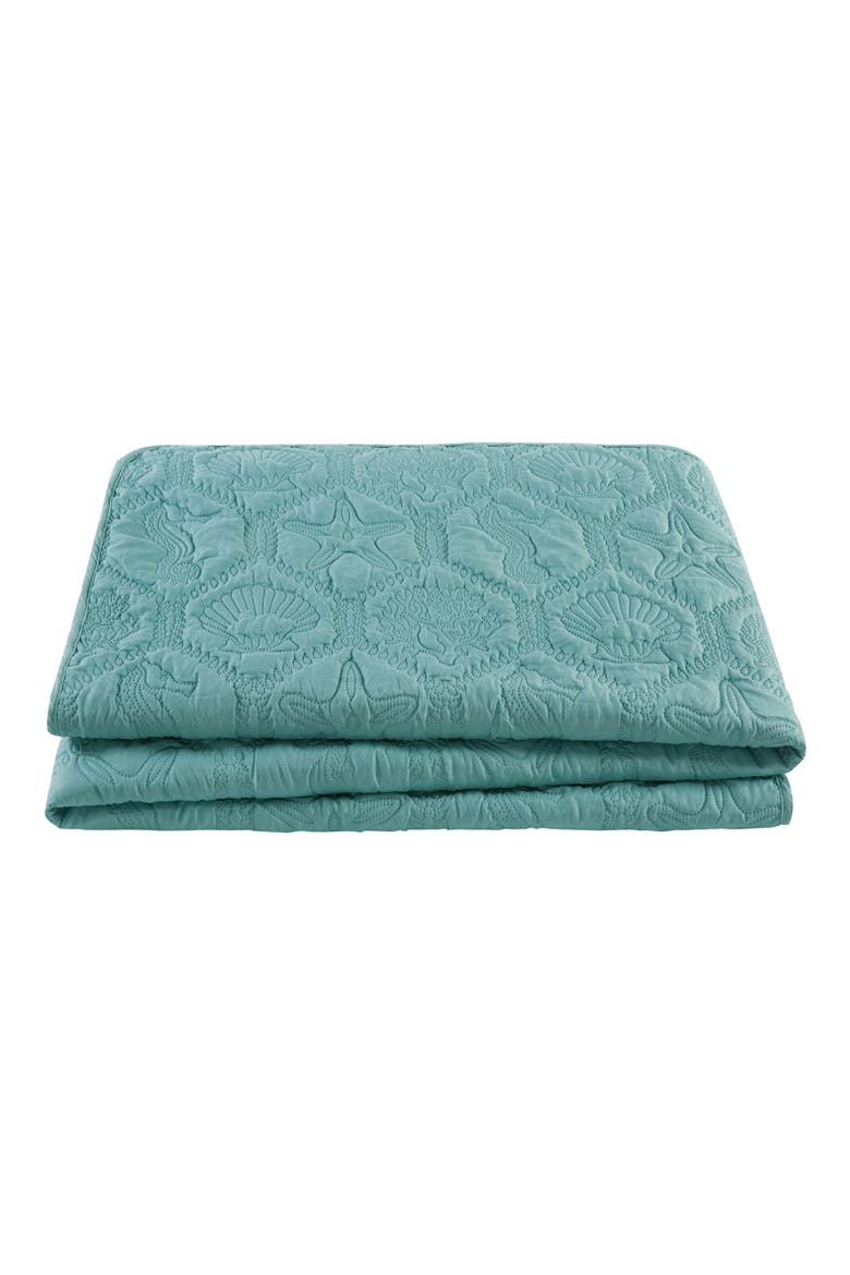 Shore Embossed 3-Piece Quilt Set - King, Alternate, color, BLUE TEAL