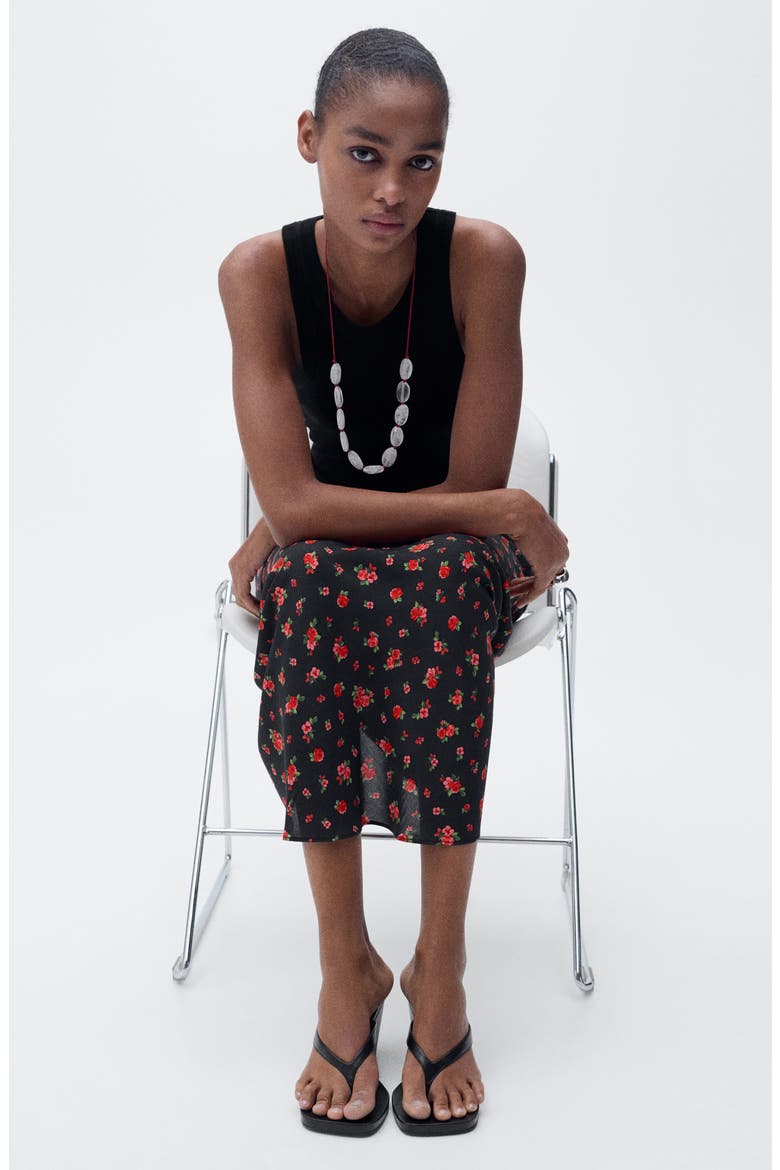 Floral Flare Maxi Skirt, Alternate, color, BLACK