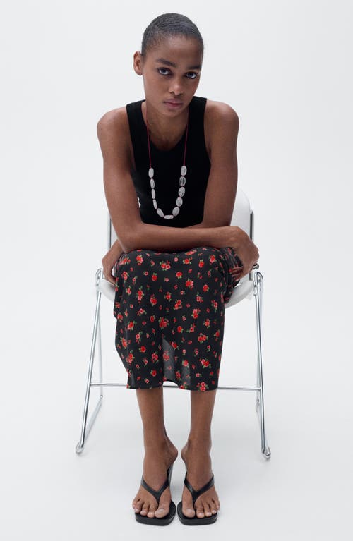 Mango Floral Flare Maxi Skirt