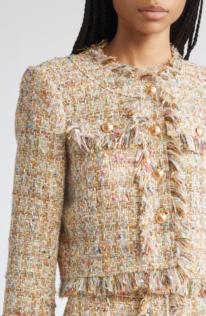 Cinq à Sept Adeline Clarise Metallic Tweed Jacket, Alternate, color, 