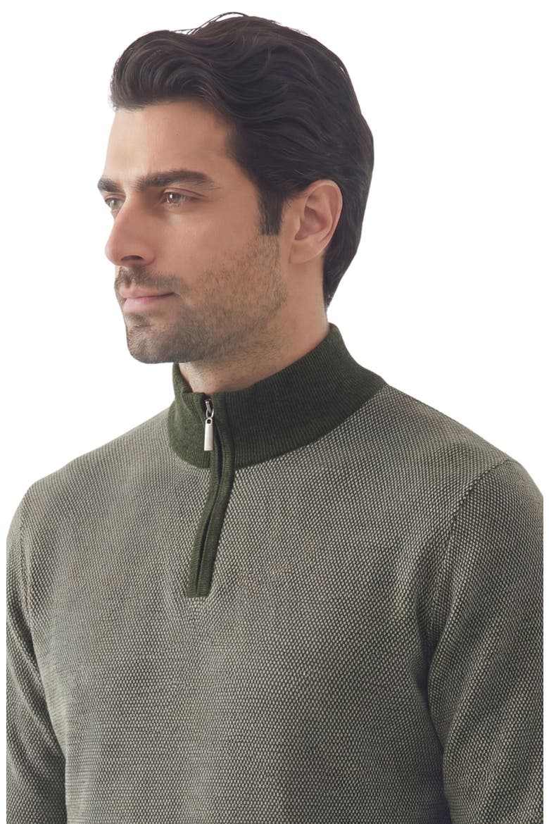 Quarter Zip Mock Neck Sweater, Alternate, color, 132 DARK GREEN