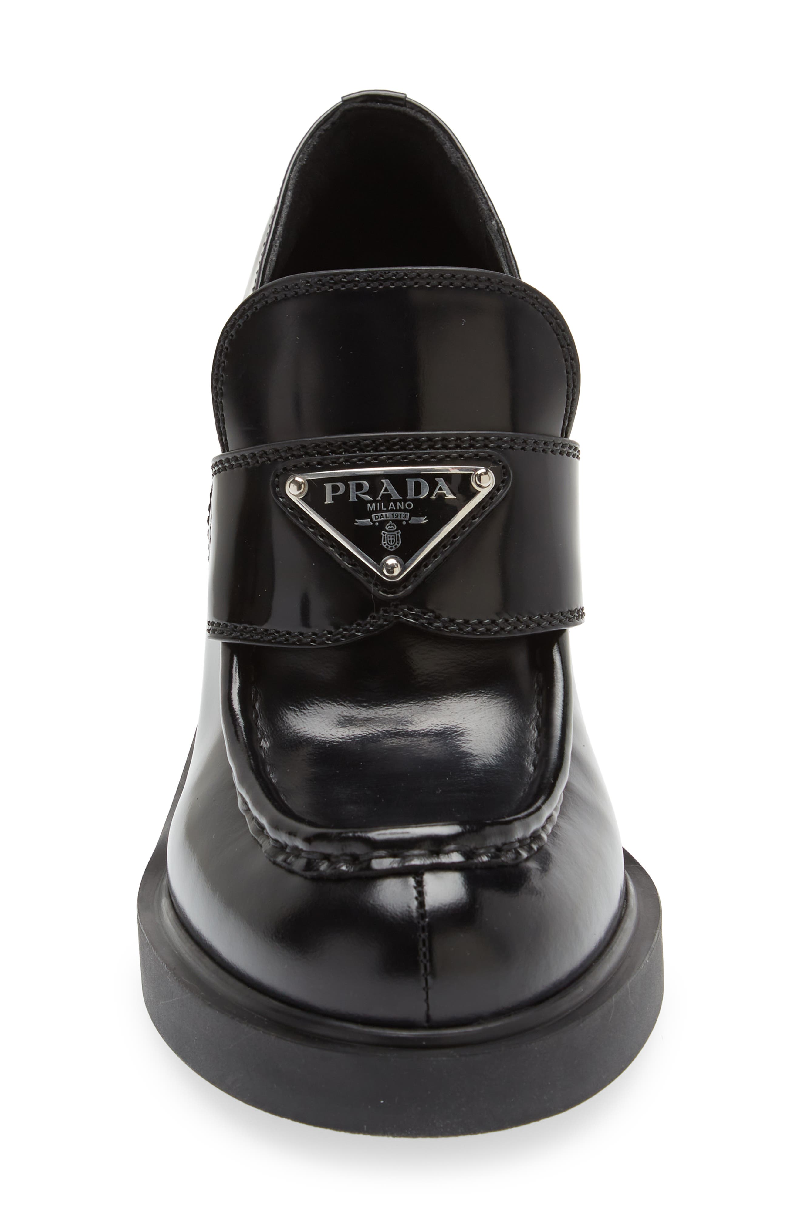 Prada Chocolate Platform Loafer, Alternate, color, 