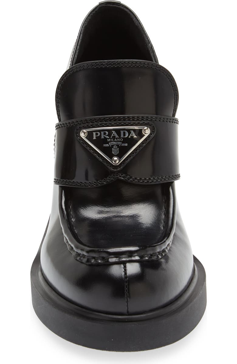 Prada Chocolate Platform Loafer, Alternate, color,