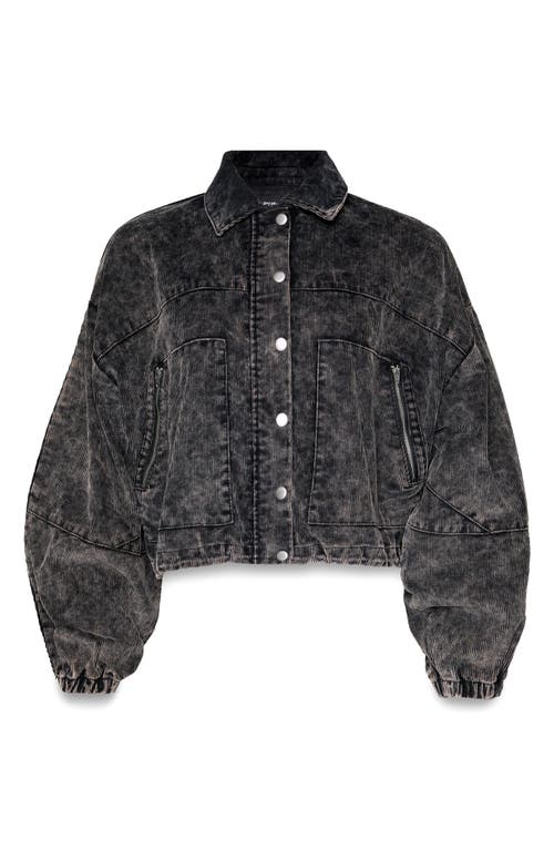 Nasty Gal Crop Corduroy Jacket In Washed Black