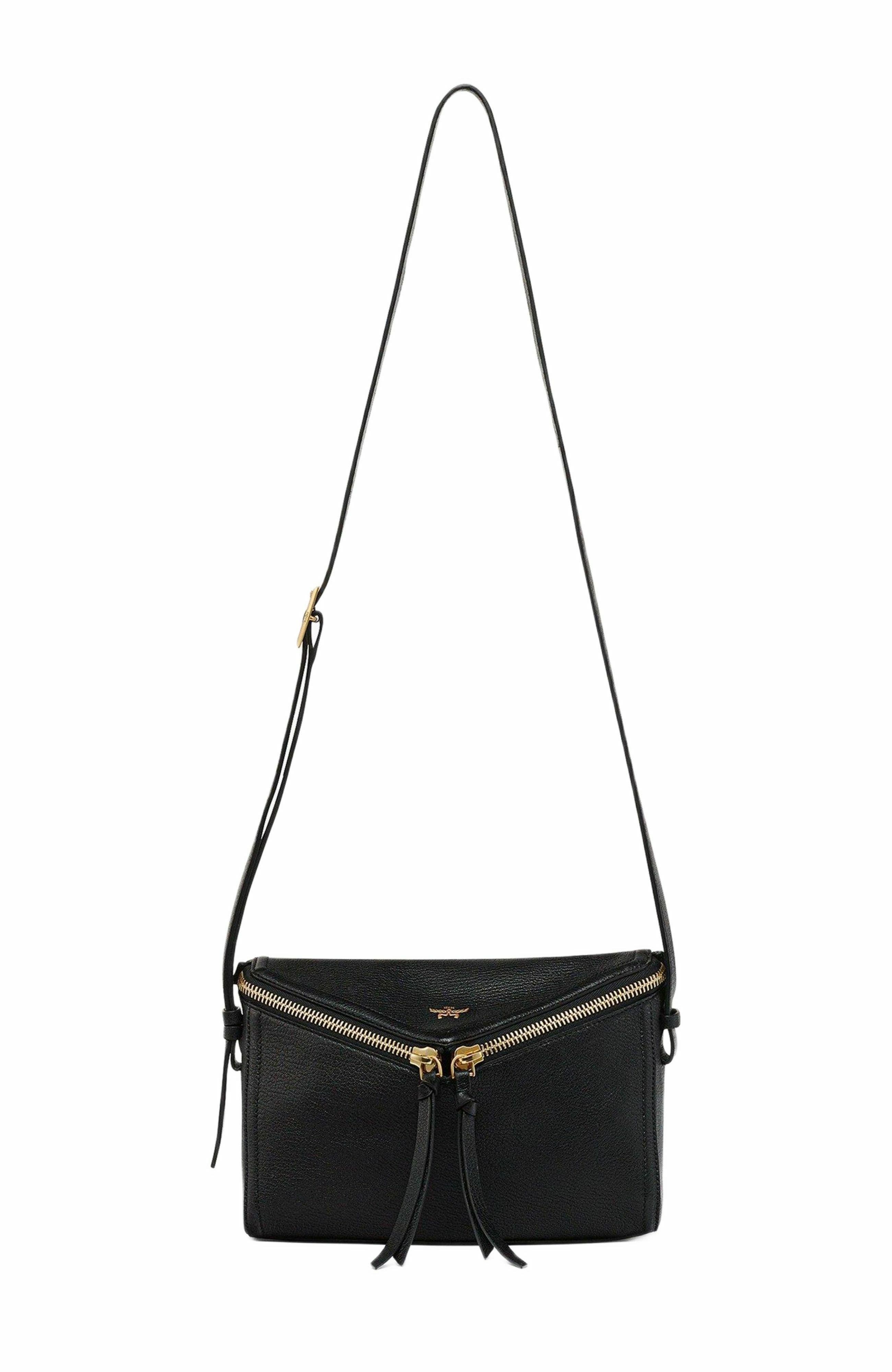 MCM Diamant 3D Shoulder Bag in Goatskin Leather, Alternate, color, Black