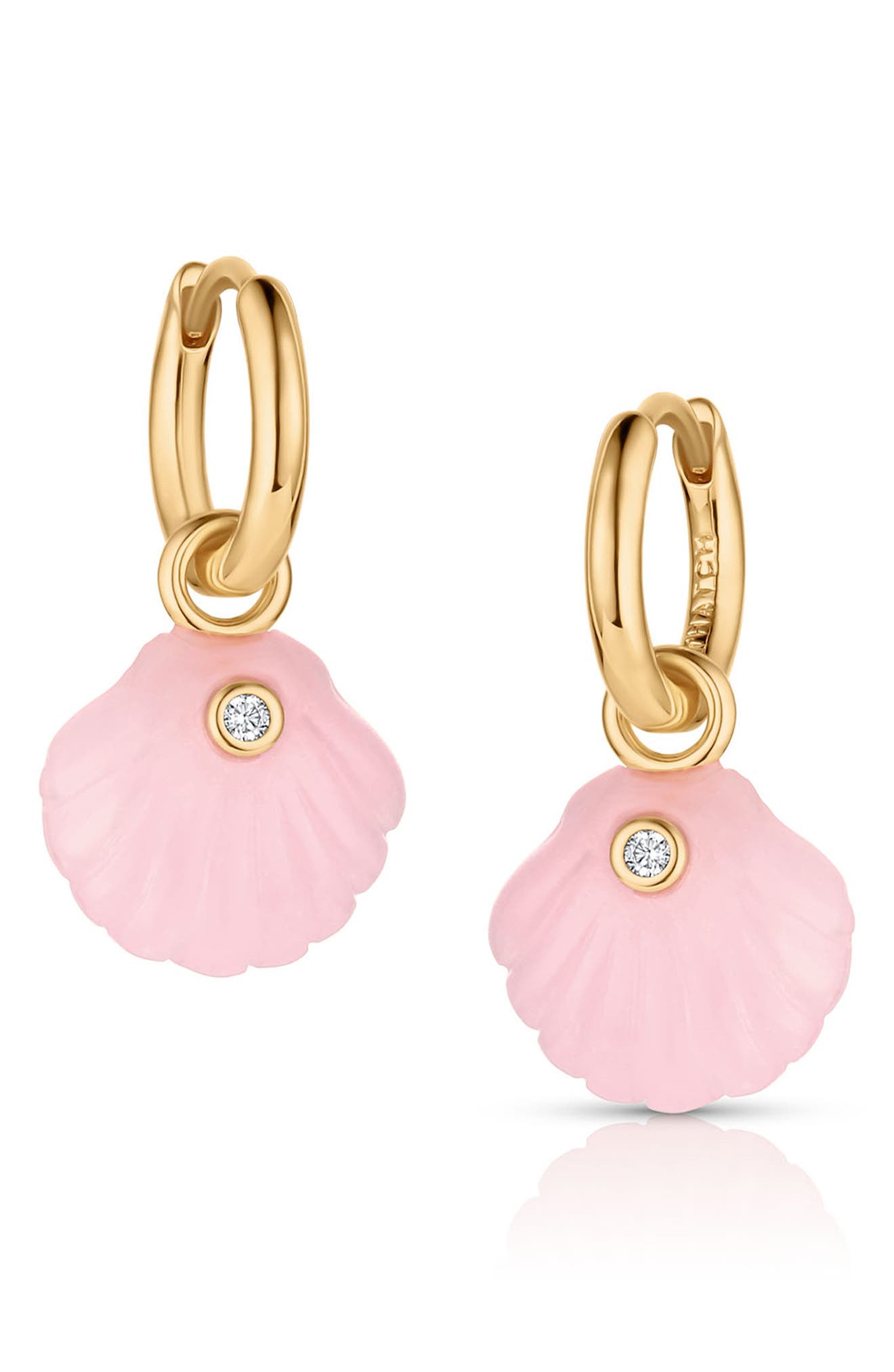 Thatch Coquille Drop Earrings In Pink Jade