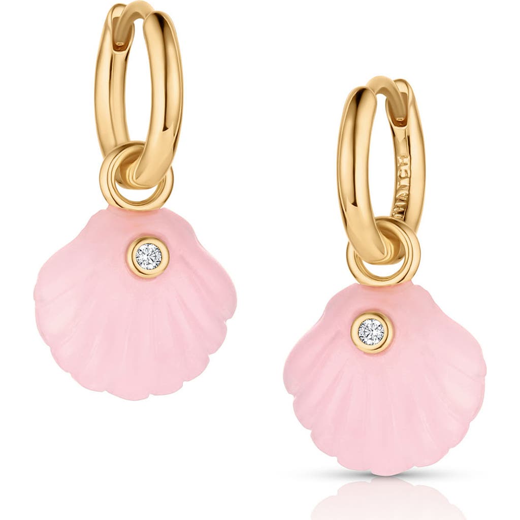 Thatch Coquille Drop Earrings In Pink Jade